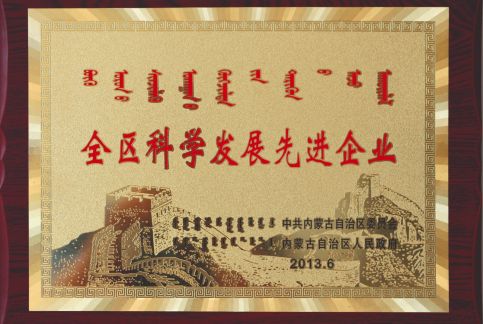 全區科學(xué)發(fā)展先進(jìn)企業(yè)